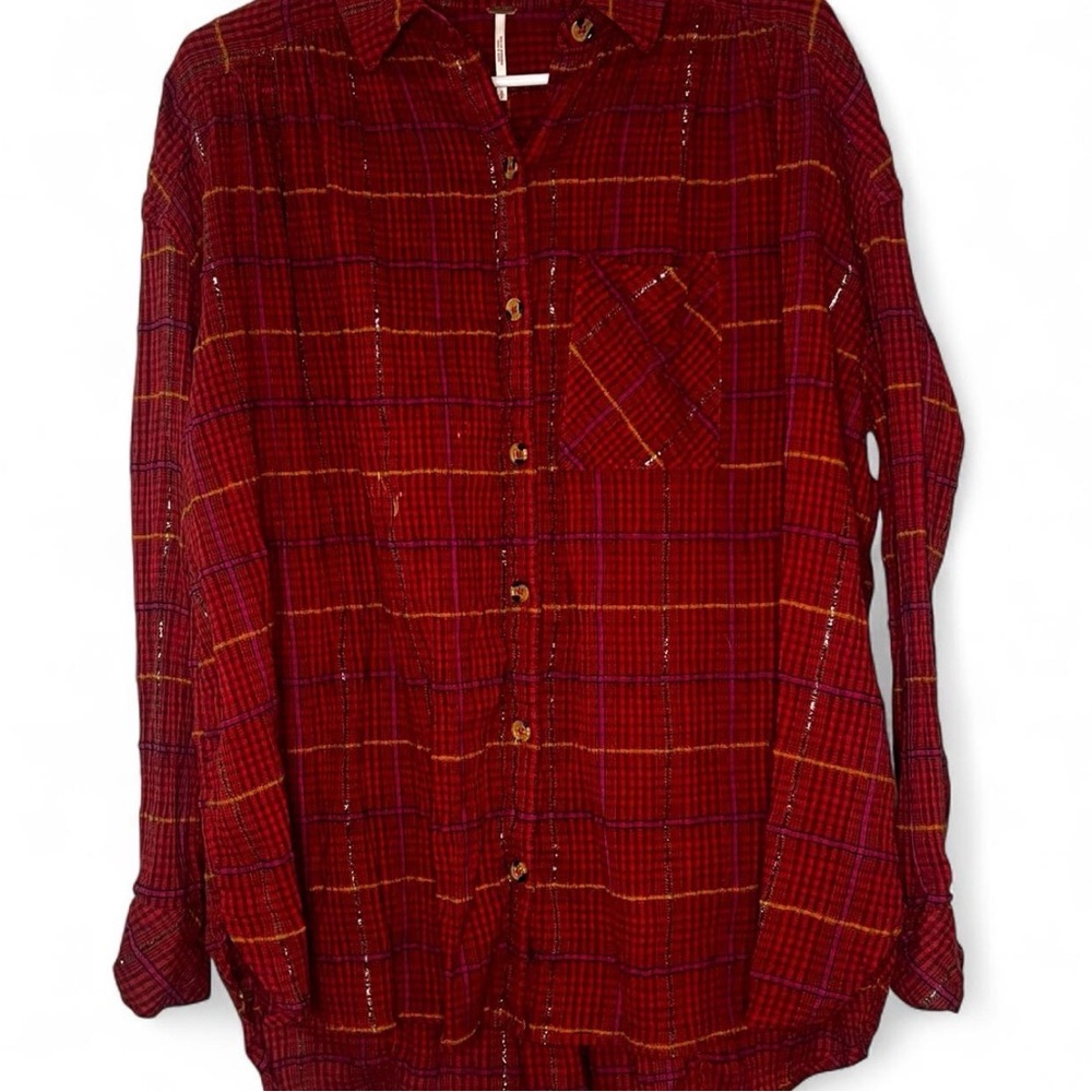 Free People Button Up Top